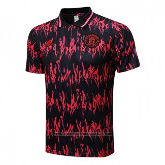 Camisola Polo del Manchester United 2022-2023 Preto Y Vermelho