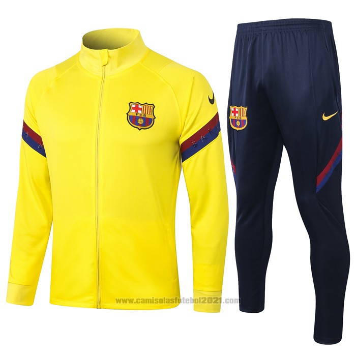Jaqueta de Treinamento Barcelona Crianca 2020-2021 Amarelo - Camisolas ...